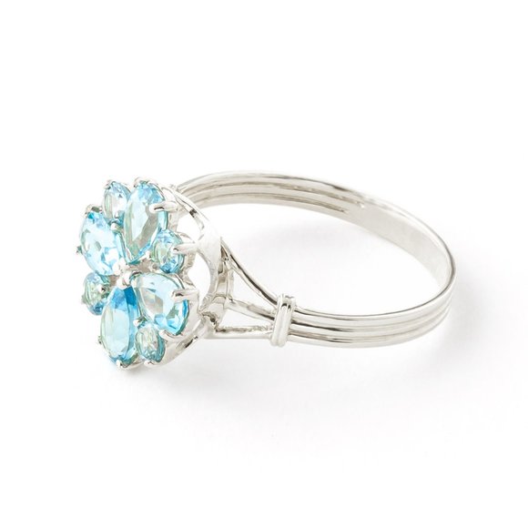 14K. SOLID GOLD RING WITH NATURAL BLUE TOPAZ - Picture 3 of 8